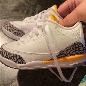 Jordan retro 3 laser yellow toddler size 9C